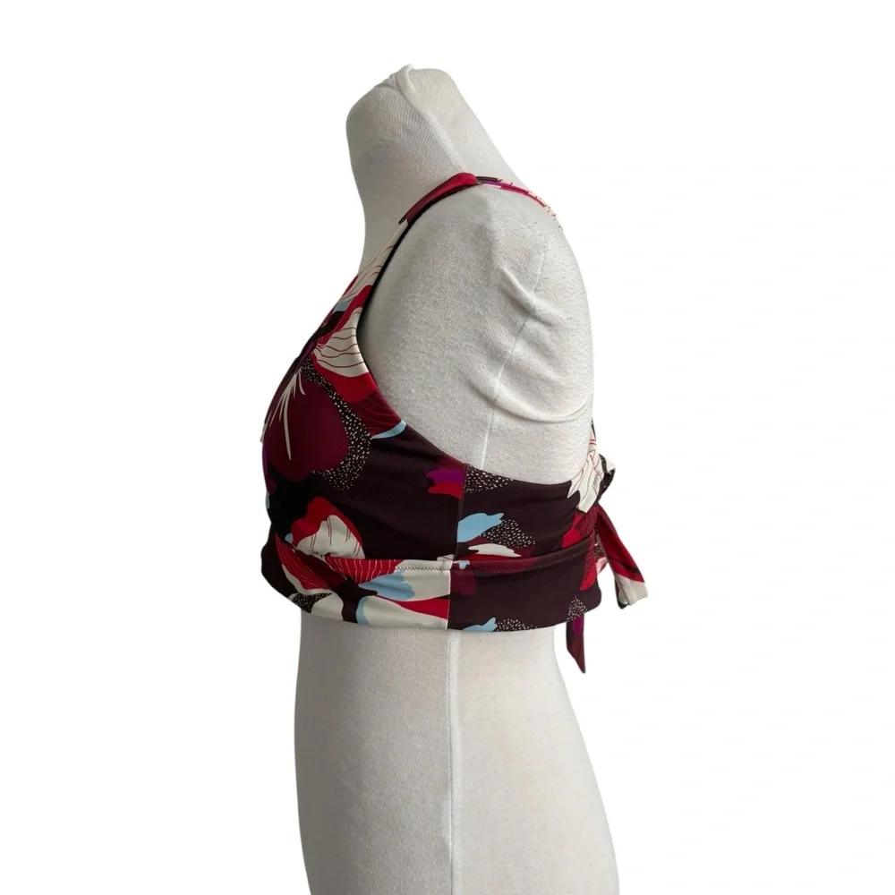 Athleta Plunge Bikini Top D-dd Decadent Chocolate Hero Bloom Large - Picture 8 of 12